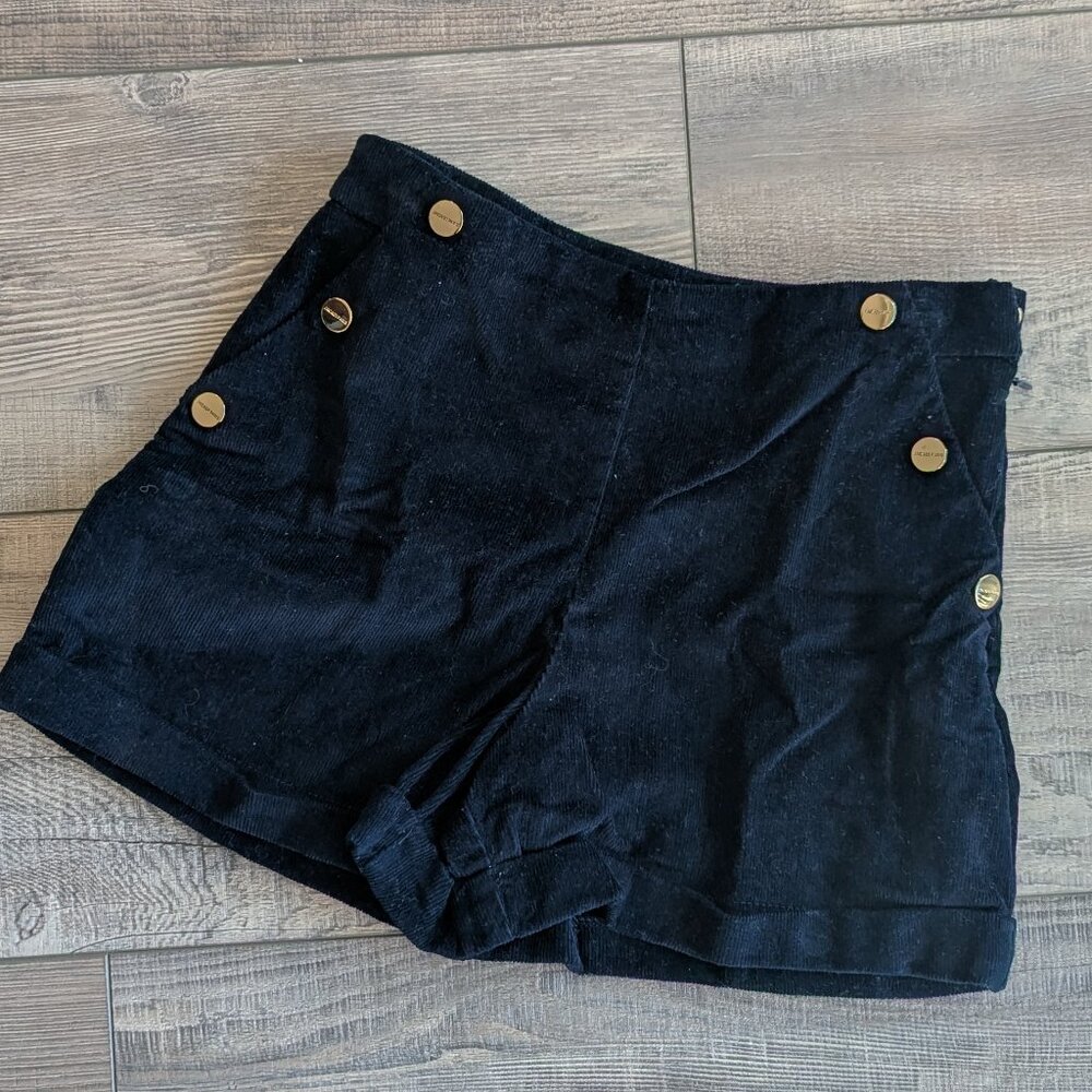 Jacadi Girl's Corduroy Cotton Pique Shorts Preppy Prep School Winter Navy 8